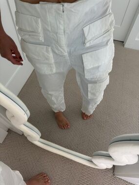White Cargo Pocket Trousers